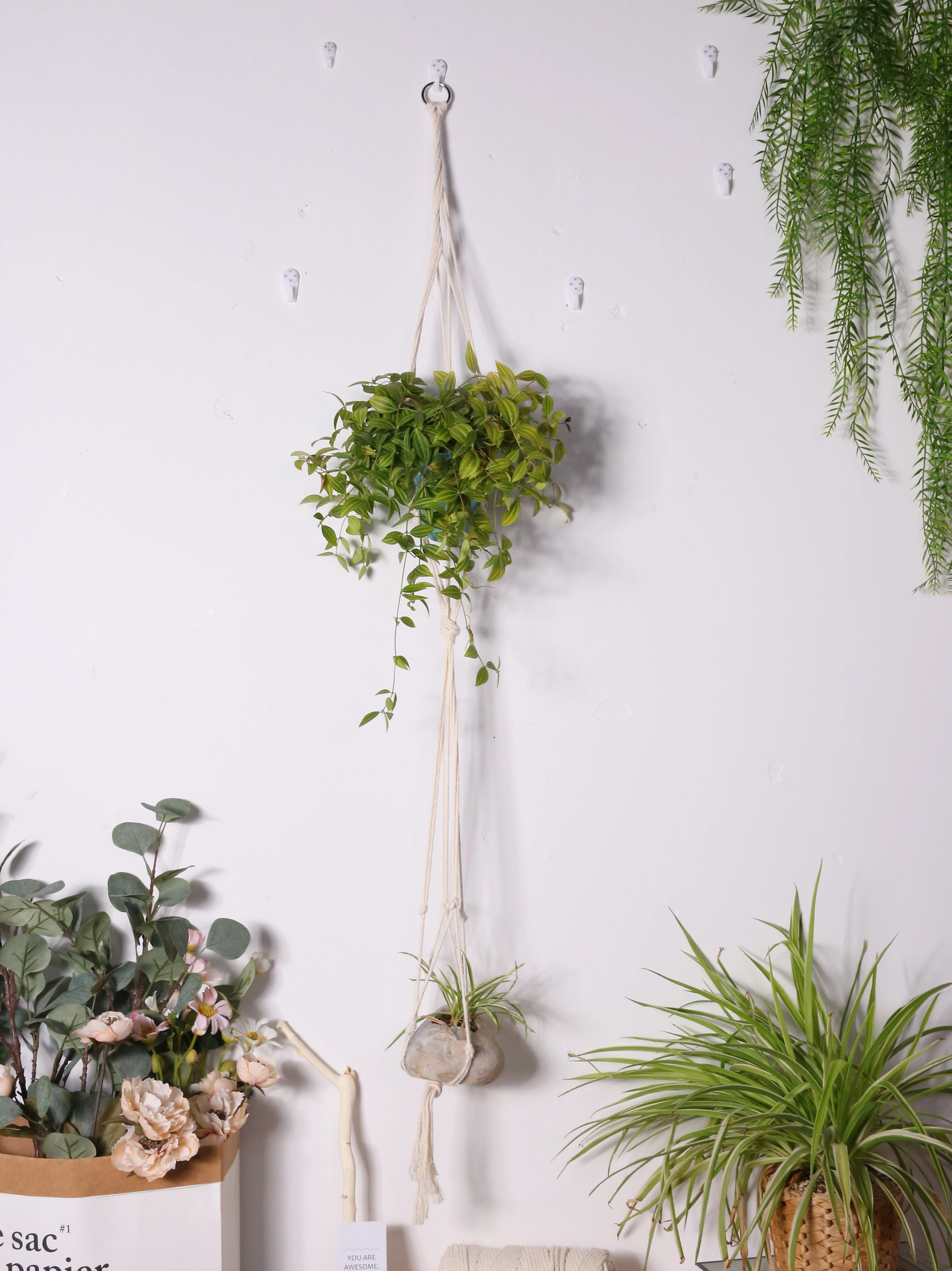 

Macrame Plant Hanger Hanging Planter Decorative Flower Pot Holder Hanging Planter Basket Geometric Garden Decor