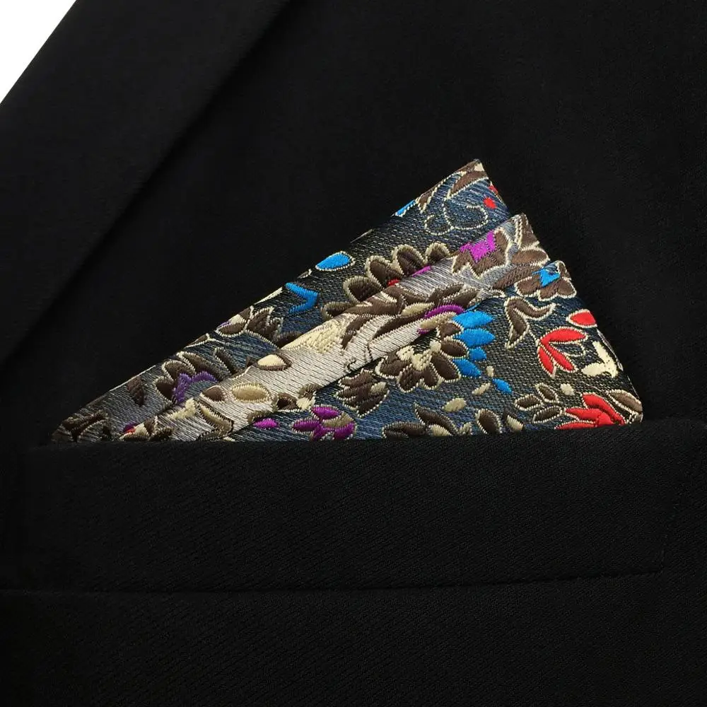 Pocket Square Handkerchief Floral Pattern Multicolor Large 12.6&quot | Аксессуары для одежды