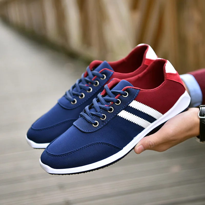 

Patchwork Shoes Men Elegant Fashion Canvas Sports Shoes for Male Classic Sneakers Men 2020 Shoe Laces Up Sepatu Casual Pria