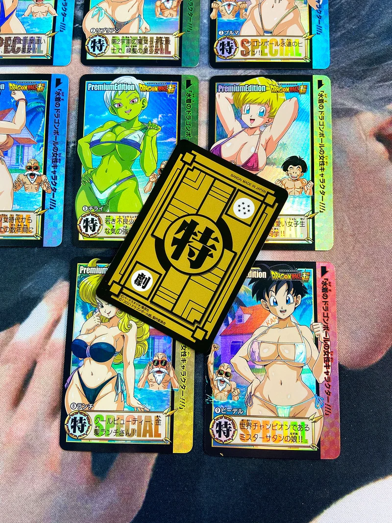Traje de ba&ntilde;o de Dragon Ball Z para ni&ntilde;as, Bikini con Android 18, Chichi Bulma Ranchi, Sexy, juego coleccionable, tarjetas de colecci&oacute;n de Anime, 18 unids/set por Set-5