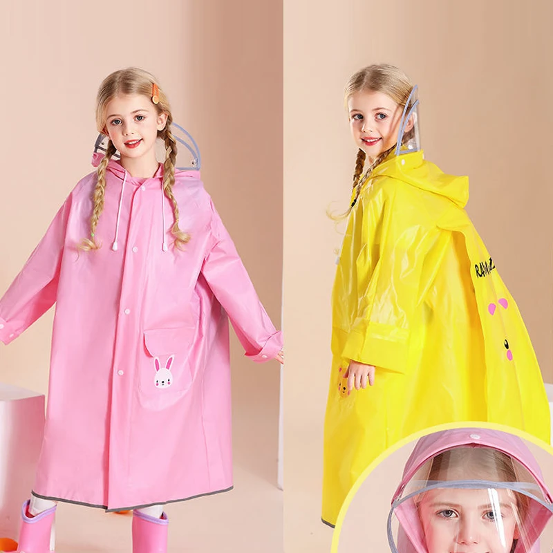 

Cartoon Dinosaur Kids Rain Coat Children Windproof Poncho Boys Girls Rainwear Student Yellow Outdoor Waterproof Raincoats School