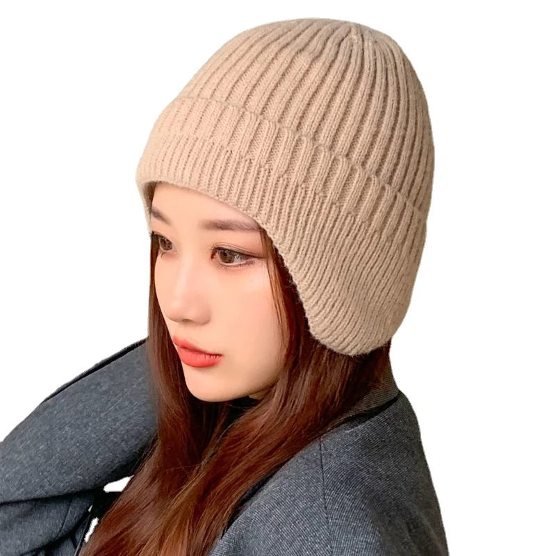 Women Bomber Hat Female Winter Warm Knitted Hat Fashion Hat Korean Student Cycling Wool Hat Protect Ears  Ski Hat Y011