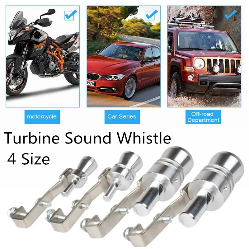 

S/M/L/XL Size Motorbike Car Exhaust Fake Turbo Whistle Pipe Sound Muffler Blow Off Valve Universal Simulator Whistler
