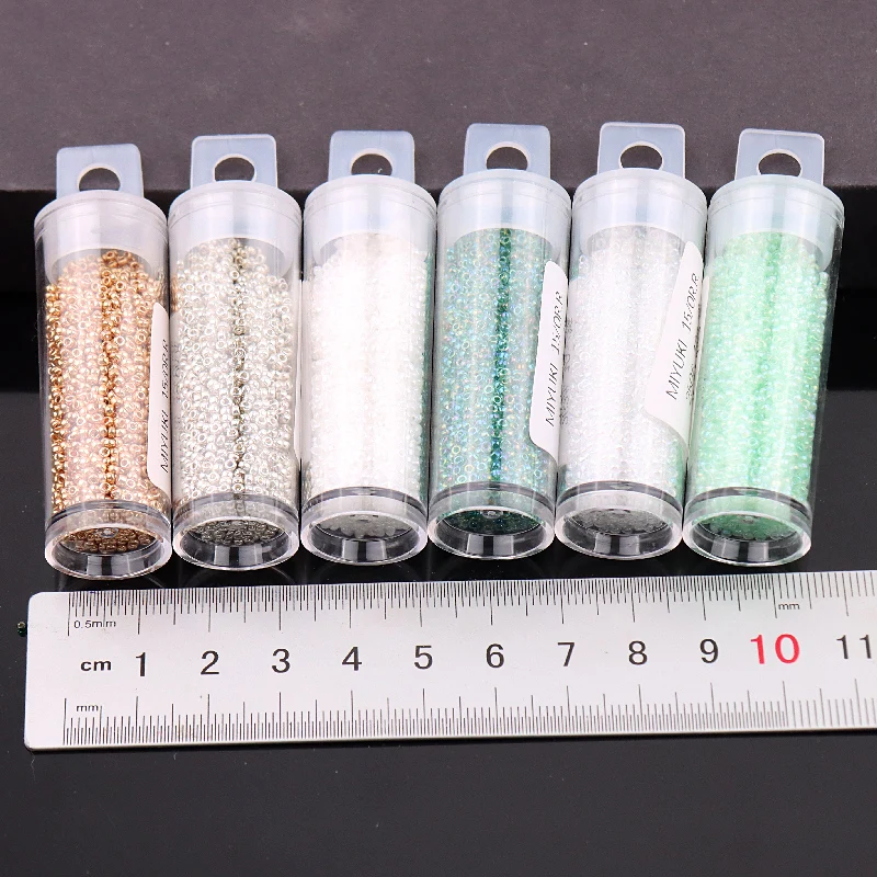 15/0 RR Round Miyuki Glass Seedbeads Japan Imported Beads 1.5mm Metallic Golden Silver DIY For Garments Accessories 10g | Дом и сад