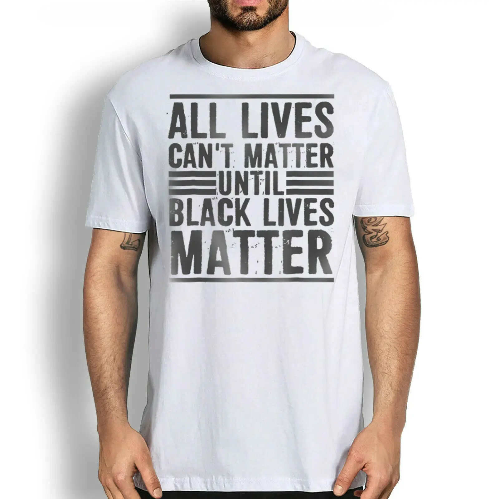 

Anti Racism T-shirt, All Lives Can't Matter Until Black Lives Matter O - Collar Four - Season Printed T-shirt Short Sleeves