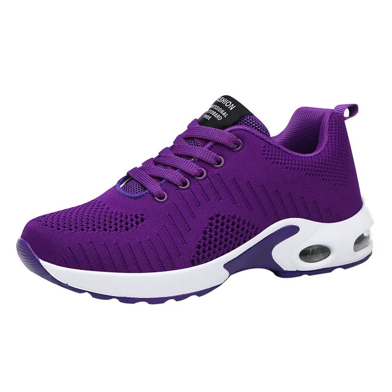 purple A PUIMENTIUA/Коллекция года; женская обувь из сетчатого материала на подушке; женские модные кроссовки размера плюс 42; женская спортивная обувь с амортизацией; женская обувь на плоской подошве - Color: purple A