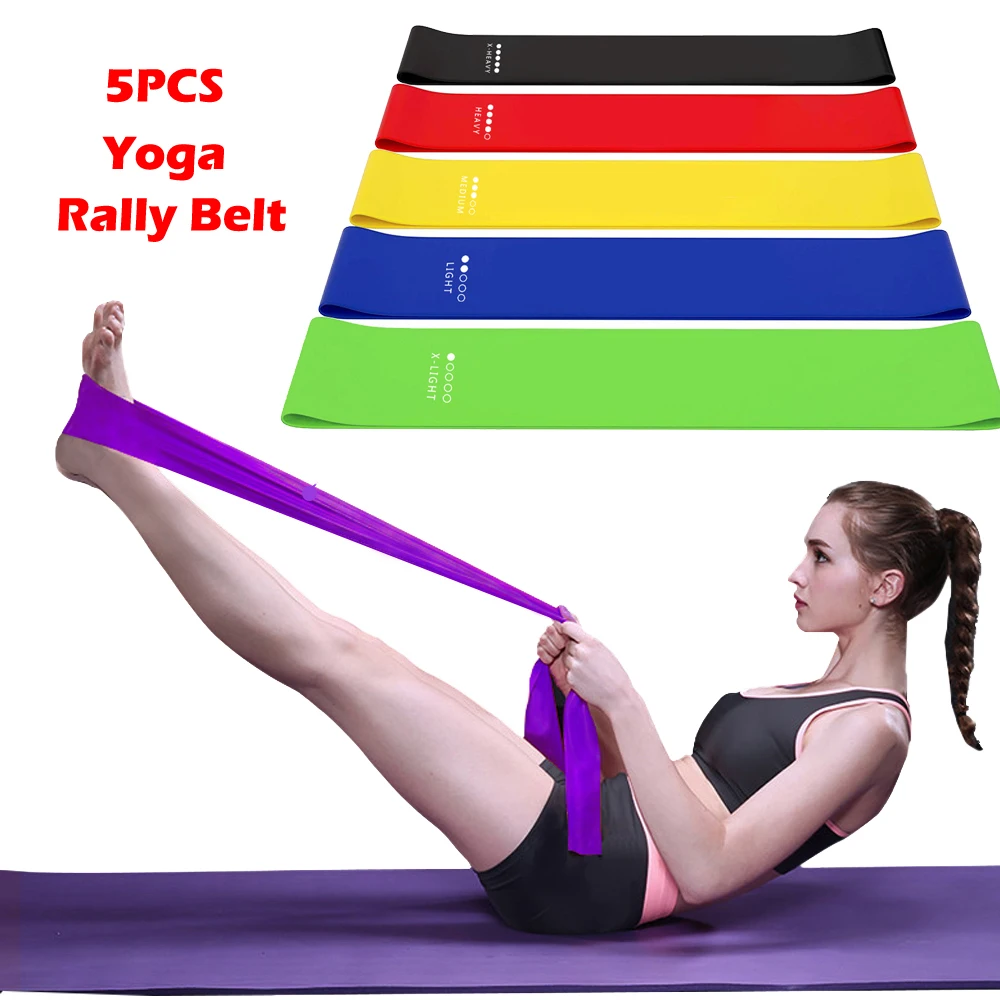 

5pcs Training Fitness Gum Exercise Gym Strength Resistance Bands Pilates Sport Rubber Fitness Bands Crossfit Workout Equipment