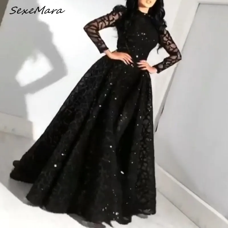 

2022 Women Party Dress Elegant Long Sleeves Sequined Dress Lace Maxi Dress