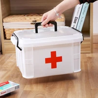 32 layer portable first aid kit storage box plastic multi functional family emergency kit box with handle medicine chest