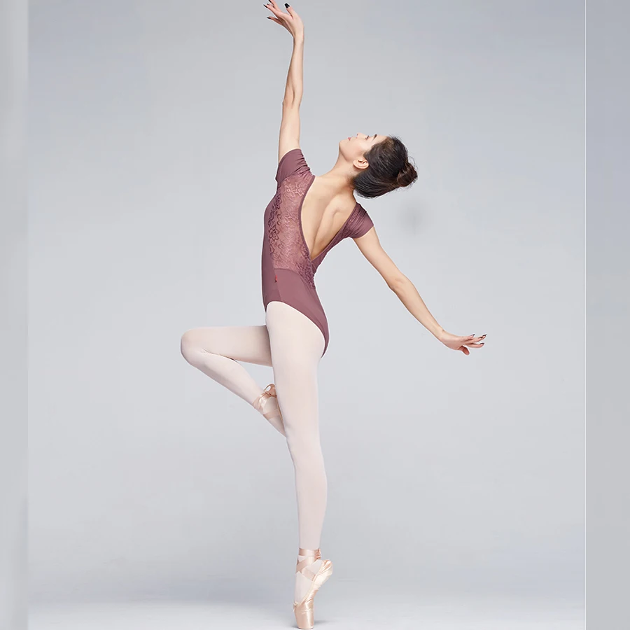 Балетный купальник для взрослых черный красный кофейный кружевной