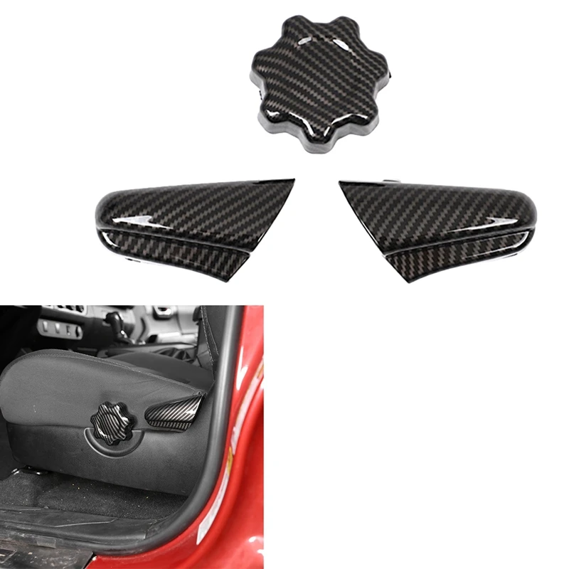 

Car Carbon Fiber Seat Adjustment Buttons Decals Decoration Cover Trim for Toyota Tacoma 2016-2020 Interior Accessories