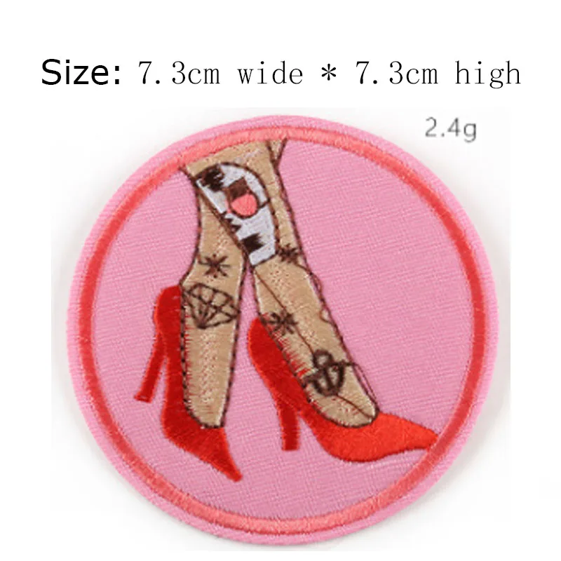 1 шт. красные туфли на высоком каблуке с вышитыми накладными Бесплатная доставка 7