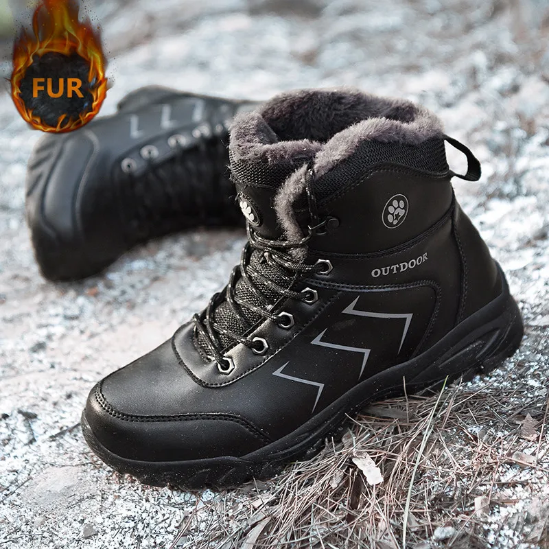 Мужская зимняя обувь сохраняющие тепло кожаные ботинки мужские ботильоны для