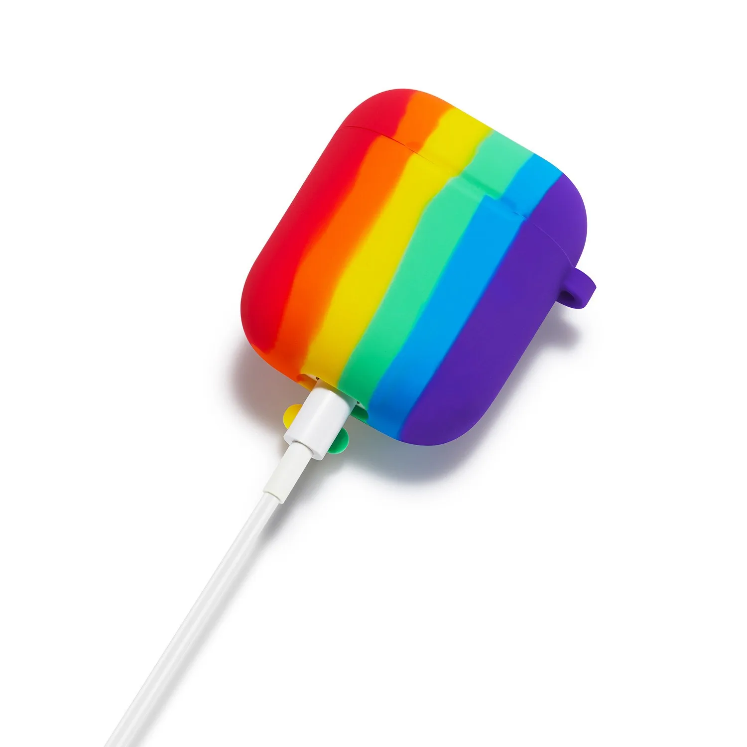 Радужный милый силиконовый чехол + брелок для AirpPods Pro Чехол AirPods 1/2 Apple Bluetooth