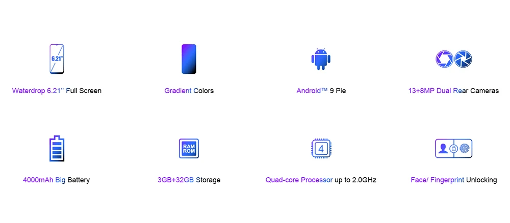 DOOGEE Y8 Plus, Android 9,0, FDD LTE, 6,21 дюймов, 19:9, экран капли воды, смартфон MTK6761, 3 Гб ОЗУ, 32 Гб ПЗУ, 4000 мАч, две sim-карты, МП