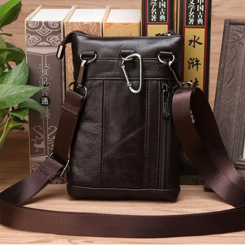 Забавная сумка с крючком для мужчин поясная сумочка из натуральной кожи