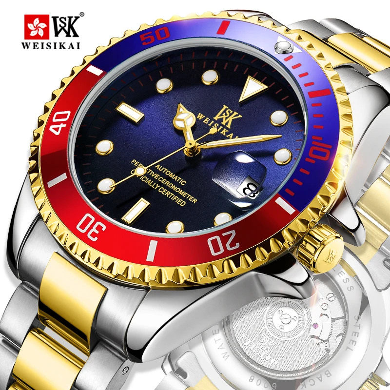 WEISIKAI Diver Watch Automatic Mechanical Watches Sports Top Brand Luxury Men's Diving Male Wristwatch Relogio Masculino |