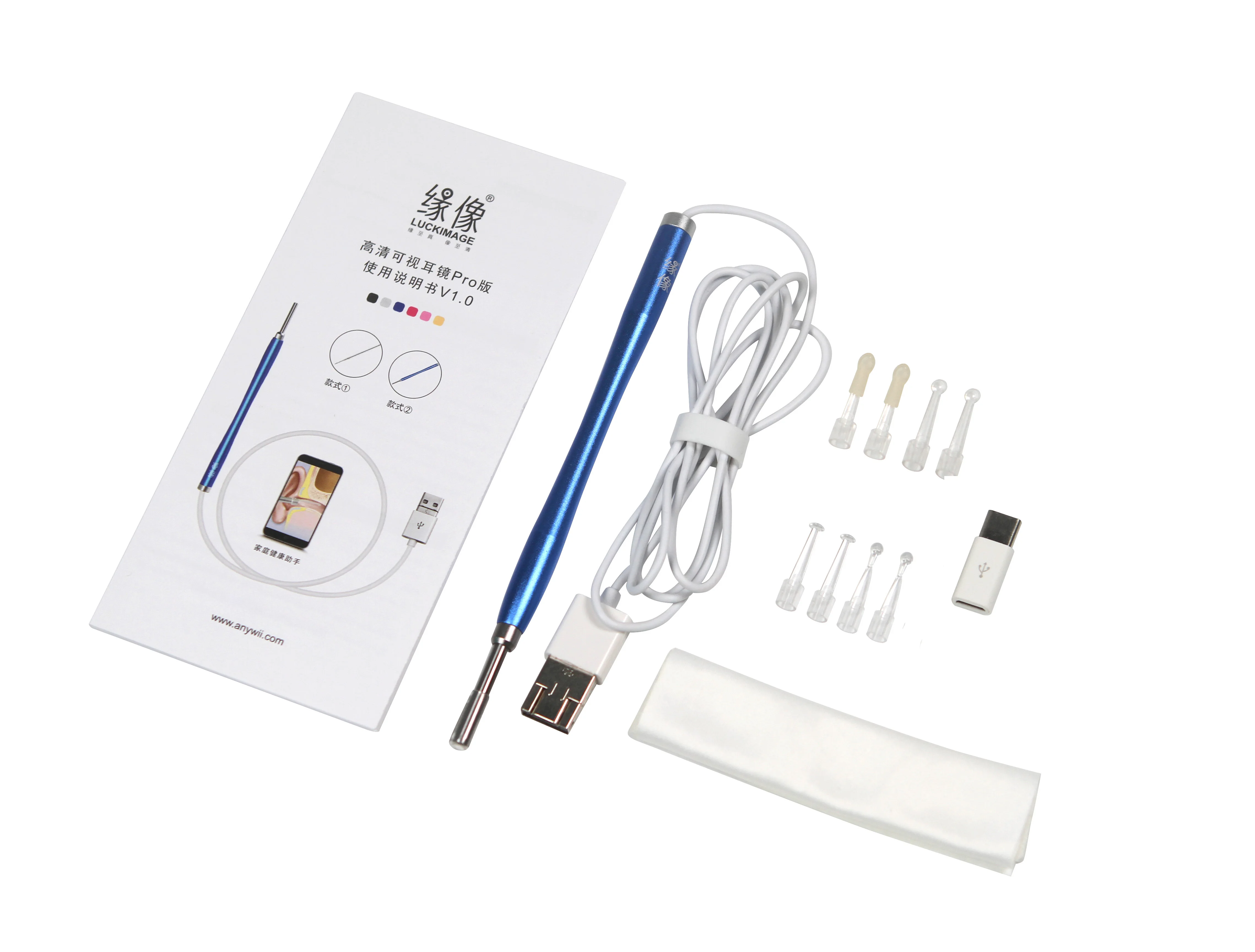 Ложка уха очистители копания цифровой Видимый инструмент Нержавеющая сталь