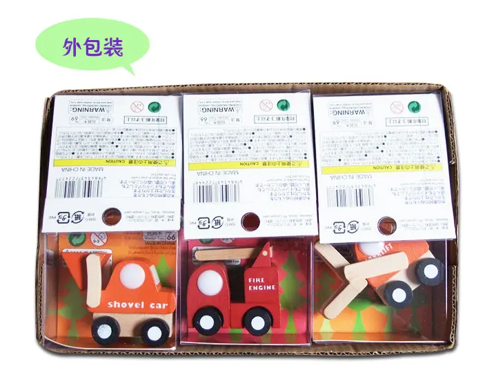 Бесплатная доставка Деревянный грузовик Модель Ремесло Украшение 12 шт