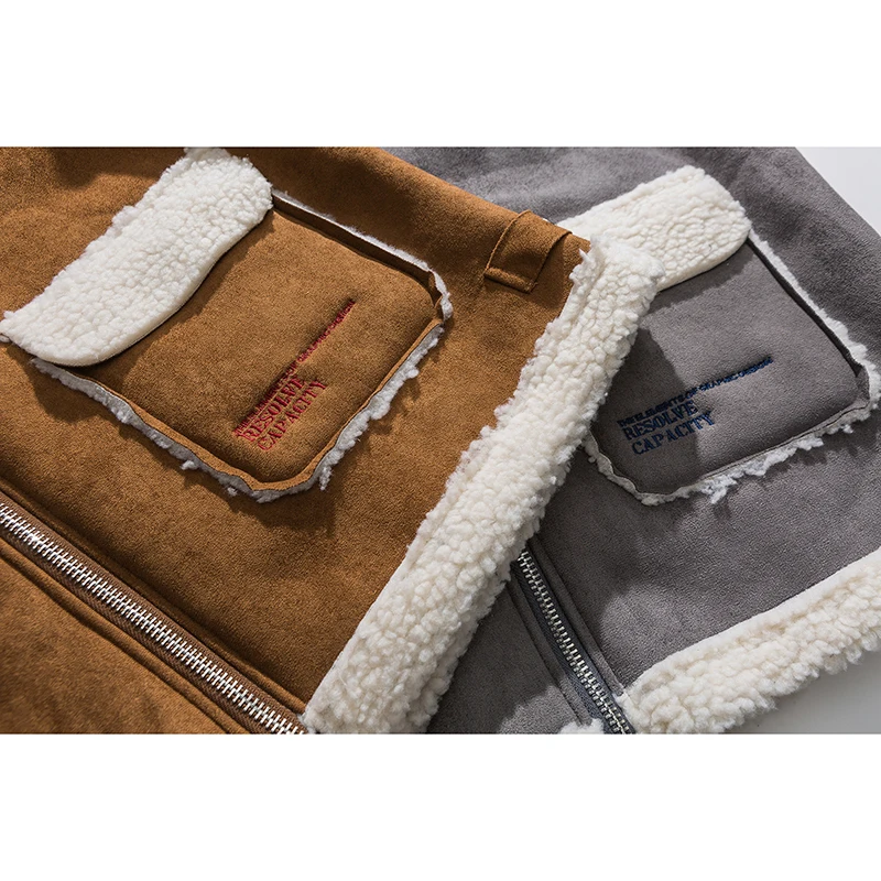 Комбинированная куртка из овечьей шерсти мужское пальто с мягкой подкладкой