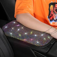 car armrest cover rhinestone bling auto center console protective cushion pad for women girl