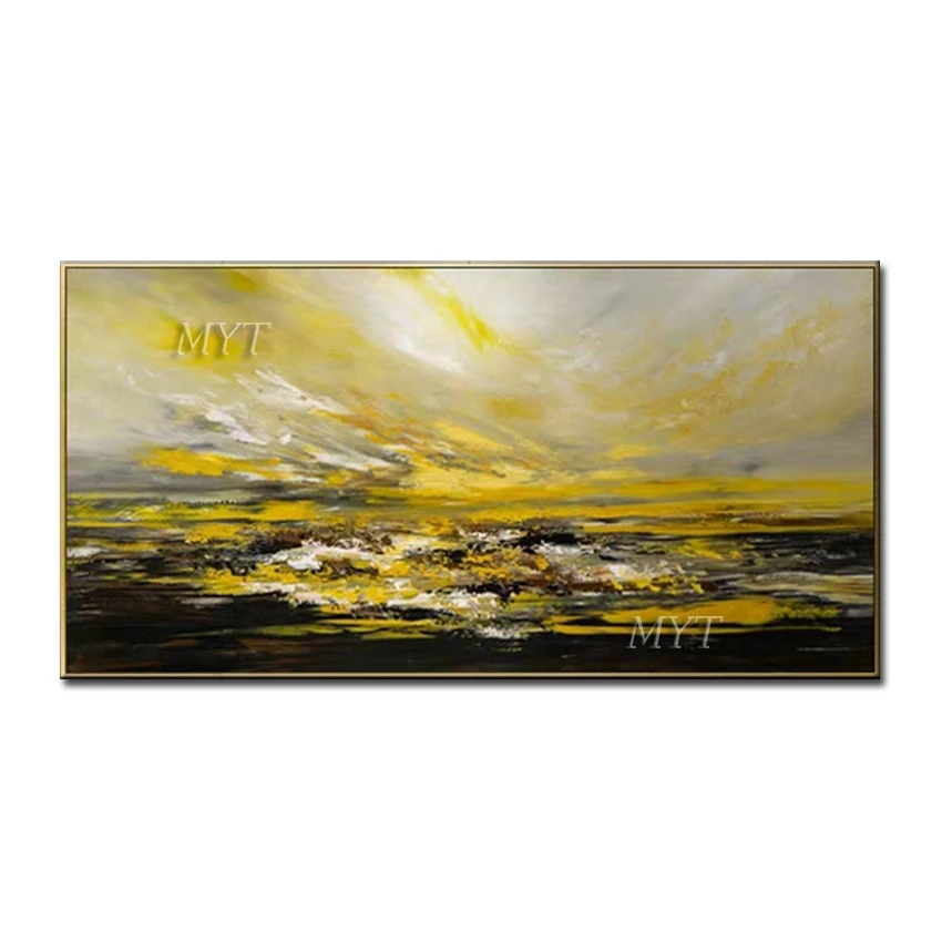 

Картина маслом закат, небо, красивая картина, 100% картины ручной работы, настенное искусство, домашний декор, картина, Современная картина ма...