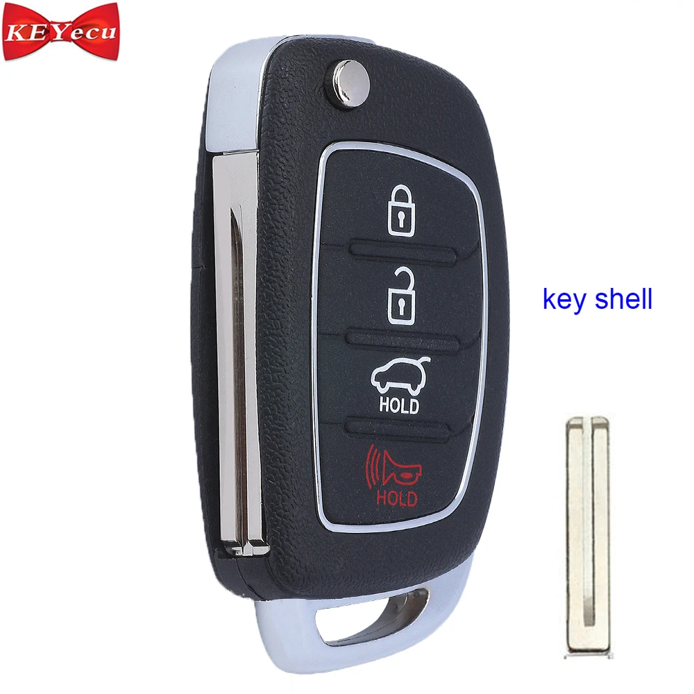 1pc KEYECU для hyundai Santa Fe ix45 2013 Пульт дистанционного управления автомобильный ключ чехол Корпус fob крышка 3+ 1 кнопка - Цвет: 1pc
