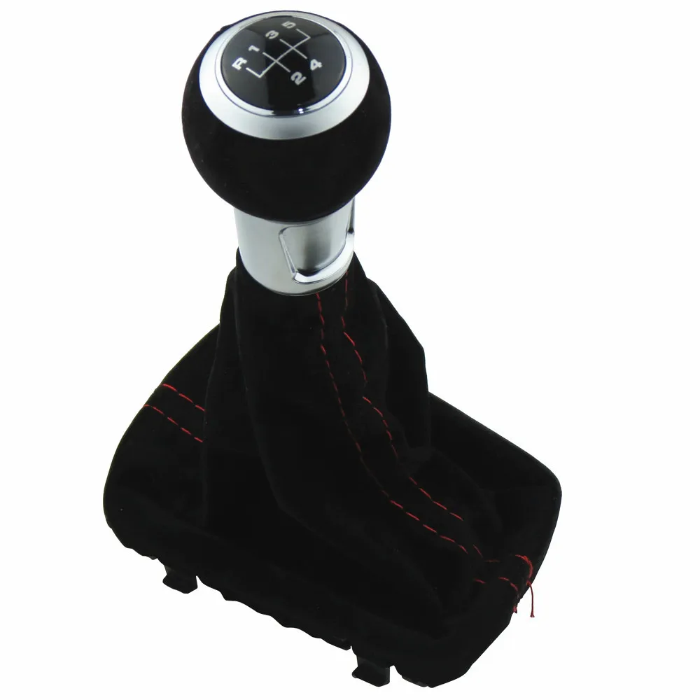 Высокое качество Черный 5/6 скорость полный замшевый кожаный рычаг переключения
