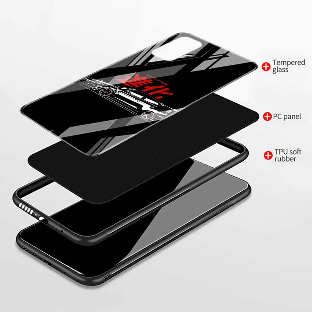 

Phone Case for Samsung Galaxy Note 10 20 Ultra 10 Plus 5G Note 8 9 10 Tempered Glass Cases sports car jdm drift Cover