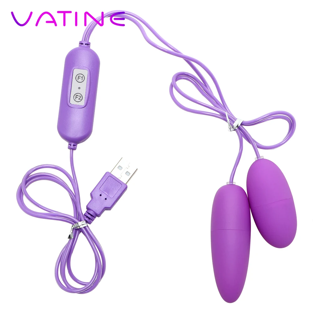 Вибратор VATINE USB 12 частотный двойной 2 формы интимные игрушки для