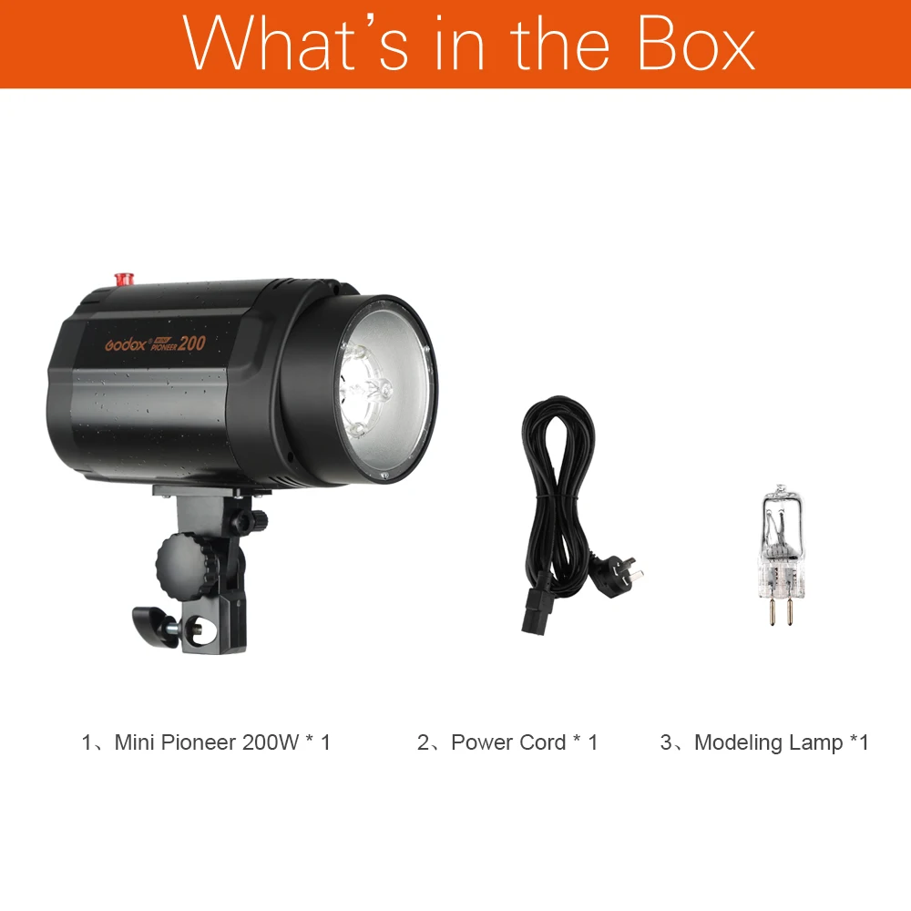 Godox 200 Вт монолайт для фотографии фотостудия стробоскоп фонарик (мини студийная