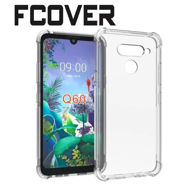 Для LG Q60 K50 K40 K12 Max Plus Prime прозрачный чехол + закаленное стекло Мягкий ТПУ гелевый