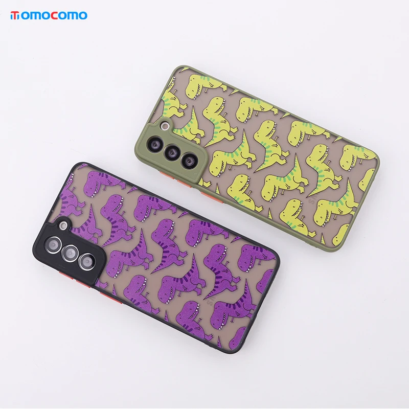 

Cute Colorful Dinosaur Matte Protection Phone Case For Samsung Galaxy A30 A50 A70 A71 A51 A52 S9 S10 S10Plus S21 Back Cover