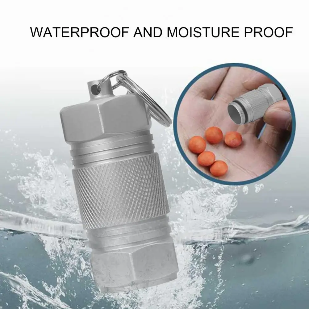 

60%HOTMedicine Organizer Bottle Large Capacity Multifunctional Aluminium Alloy Hexagonal Pill Holder Keychain Survival Tool
