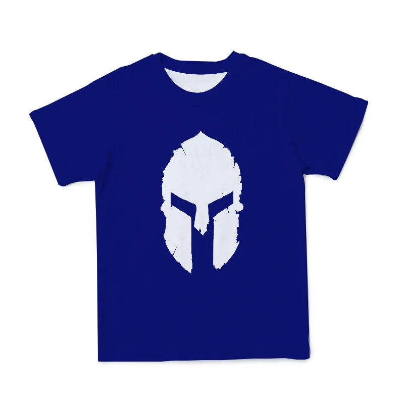 

2021 summer new style trend Spartan pattern printing boy/girl casual children short-sleeved breathable round neck top 4T-14T