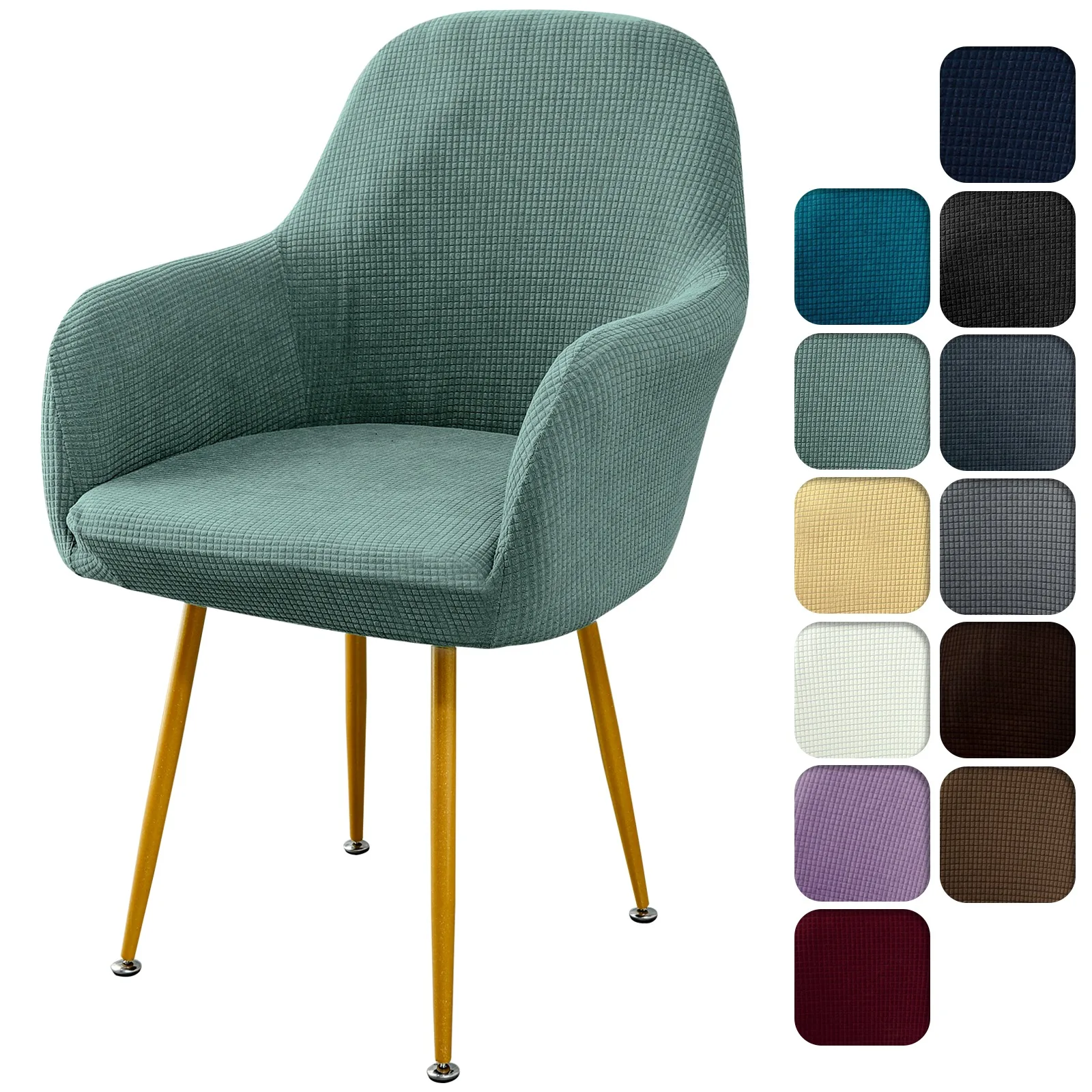 

Elastic Spandex Fabric Armchair Cover Sloping Arm King Back Chair Cover Wingback Sofa Slipcover Protector For Bar Hotel Banquet
