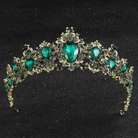 trendy bride crown baroque rhinestone crystal crown headband queen crown golden crown hair accessories bridal wedding crowns