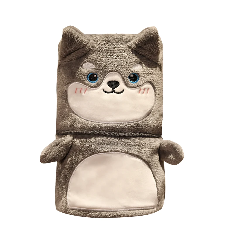 Милый плюшевый плащ с собачкой хаски 1 шт. мягкий изображением мультяшных