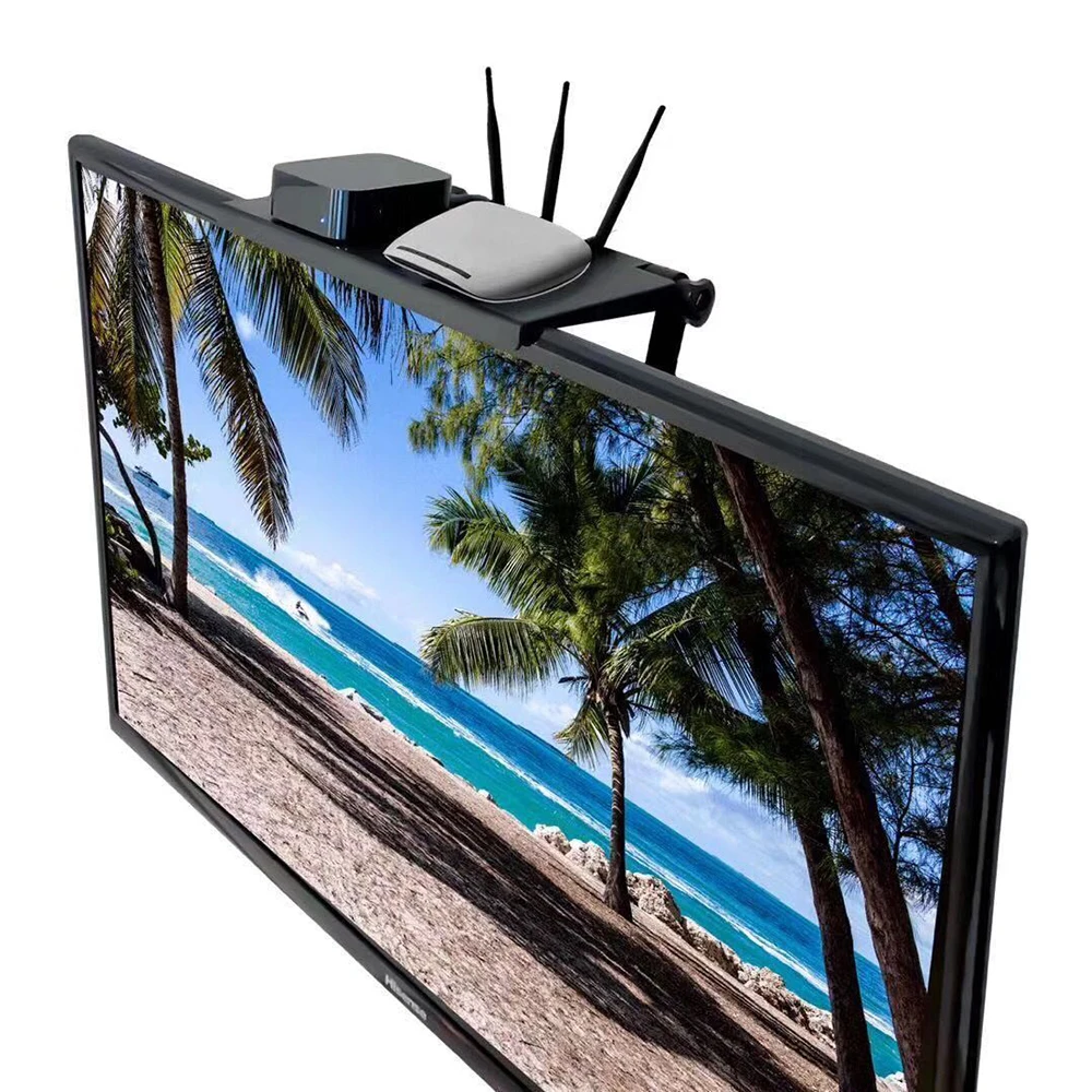 Полка для хранения тв верхняя полка компьютера стойка монитора регулируемая