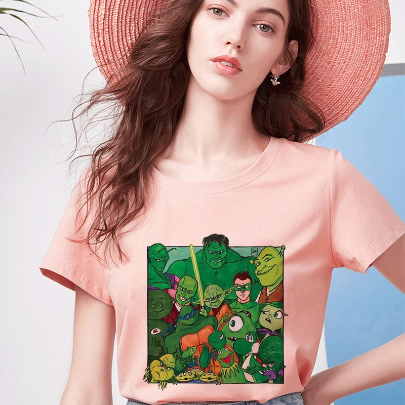 

2020 New Women's Fashion Cartoon Printed Short-sleeved T-shirt Graphics Novelty Cute Cartoon T-shirt Summer Korean T-shirt Women