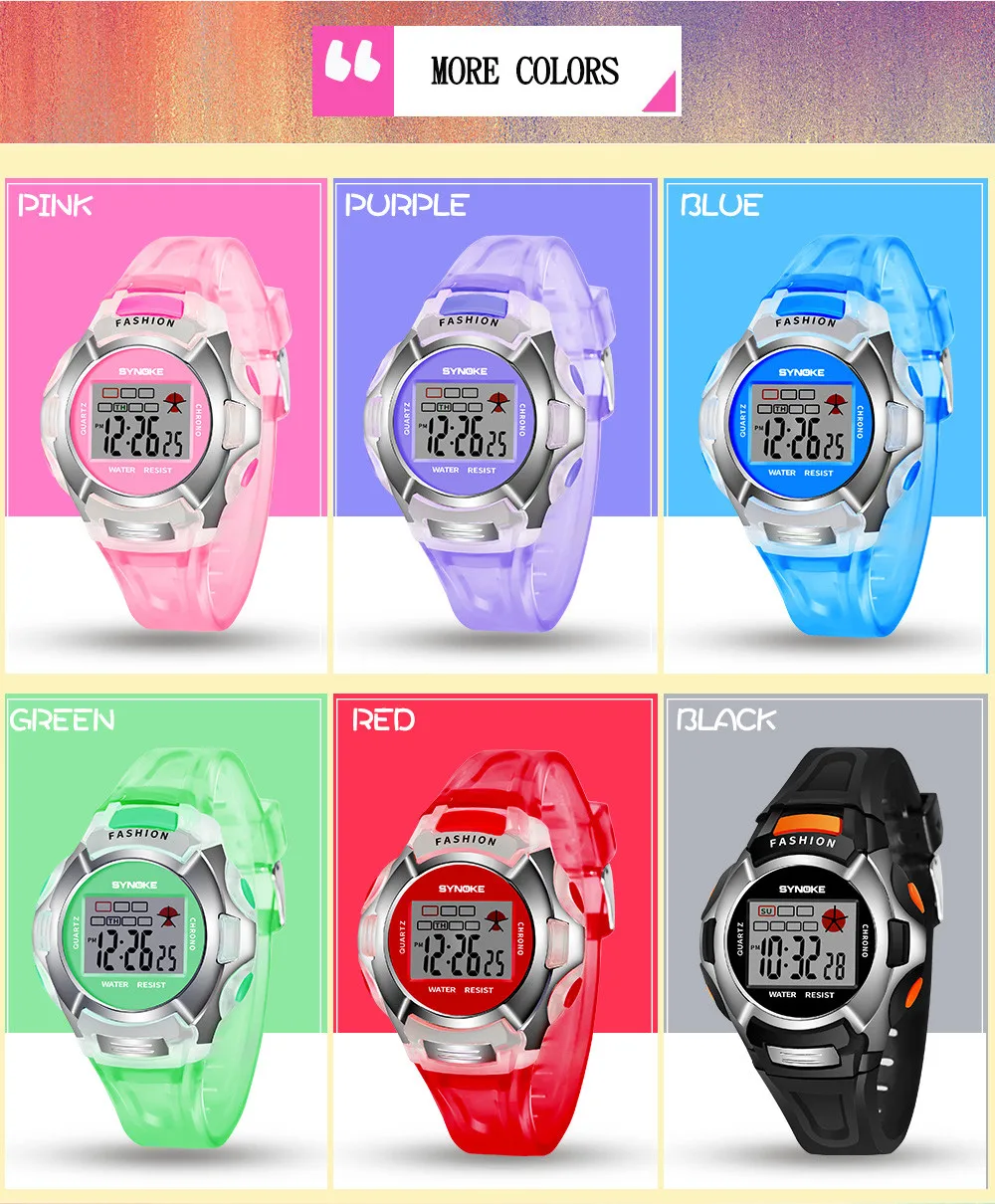 

Children's Watch Electronic Waterproof Watch Children Boys Student Waterproof Sports Watch Led Digital Date Wristwatch