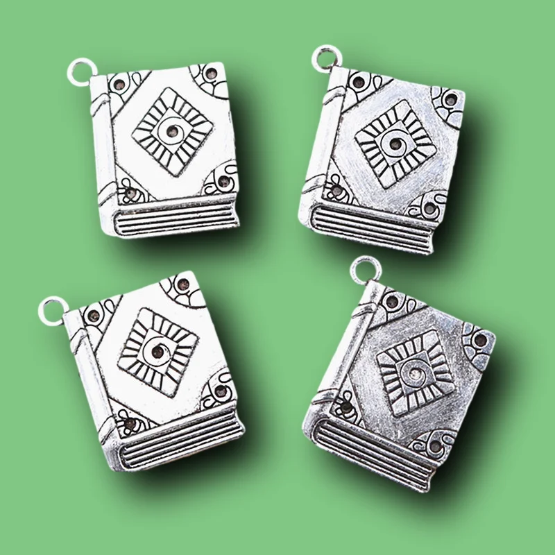 8 шт. посеребренные 3D Подвески в виде волшебной книги ретро ожерелье аксессуары