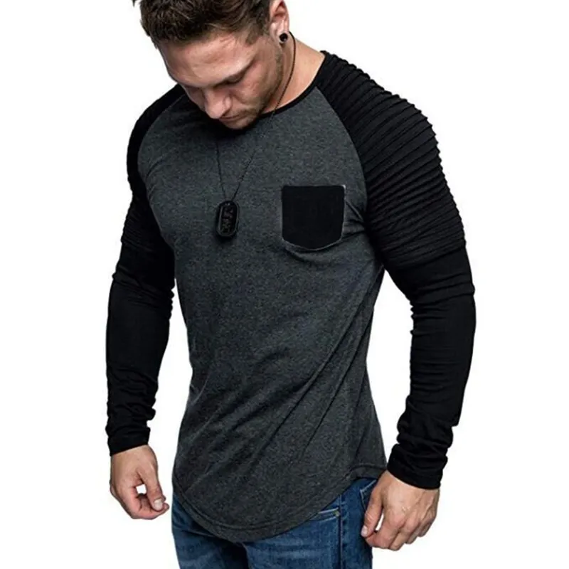 Горячая Распродажа 2019 новая весенняя мода с круглым вырезом Slim Fit длинным рукавом