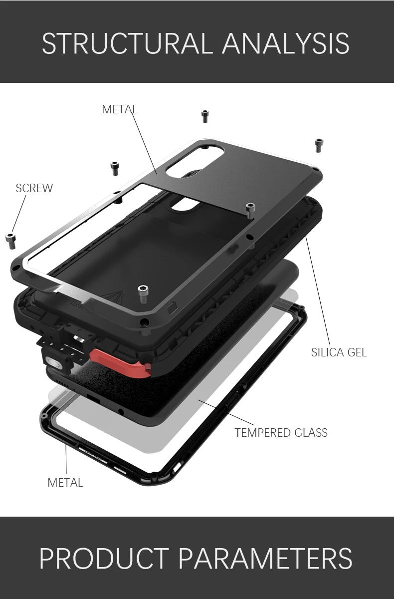 

Waterproof Shockproof Metal Case For Samsung Galaxy A50 Luxury Aluminum Armor DustProof Swimming Diving Silicone Back Cover