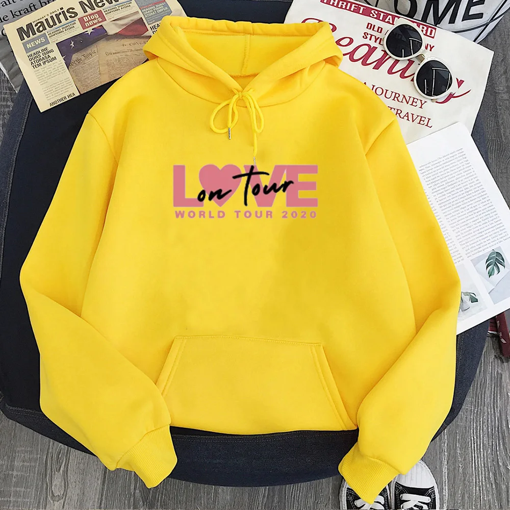 

Толстовка Love On Tour, модная Осенняя розовая толстовка, Повседневная модная одежда, топы, новинка 2021