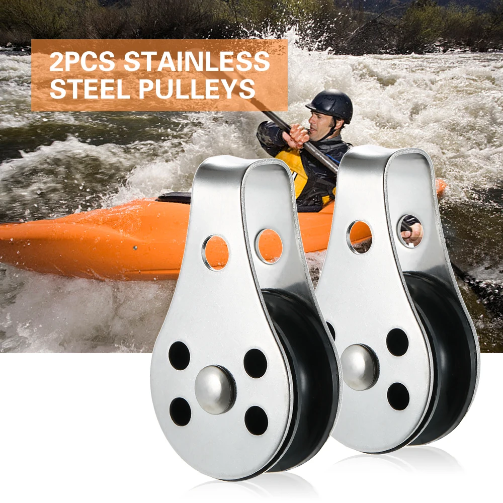 2 шт из нержавеющей стали шкив блоки для Каяка каноэ лодки якорь тележки комплект