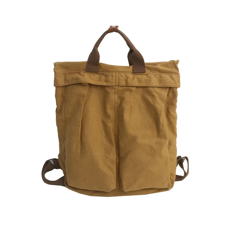 

2021 quality Simple retro large capacity lady double shoulder bag wash used Canvas Handbag women and men backpack for couple