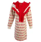 Женское мини-платье, модельное дизайнерское платье с золотыми линиями и оборками, рождественское праздничное платье, зима 2020