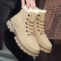 mens winter warm and velvet thick bottom snow boots 2021 new high gang mens leisure comfortable and safe sports cotton shoes