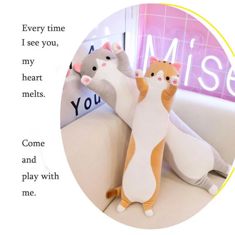 2021 популярная мягкая/Милая/плюшевая/длинная кукла в виде кошки/хлопка подушка